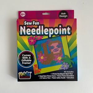 Sew Fun Needlepoint Sloth Design with Giftable Frame - Ages 6+
